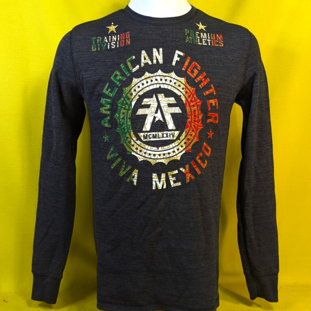 American Fighter Mens Sm Thermal Long Sleeve Shirt Premium Athletic VIVA MEXICO